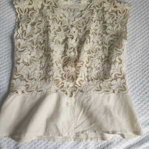 Elegant Cream Lace Women's Top